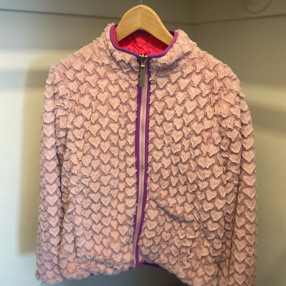 Champion jacket, warm, pink and purple, soft outside